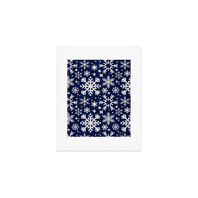 Snowflake Collection - Navy Art Print Gallery Image 1