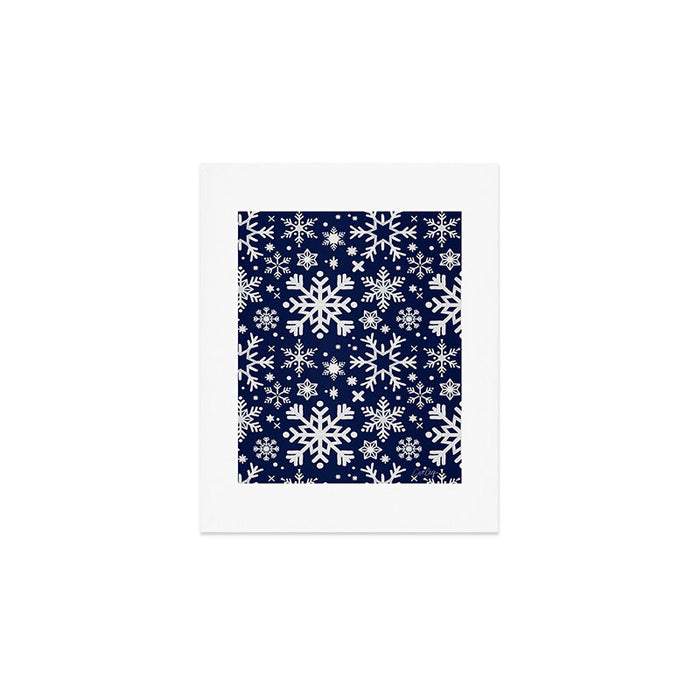 Snowflake Collection - Navy Art Print Gallery Image 1
