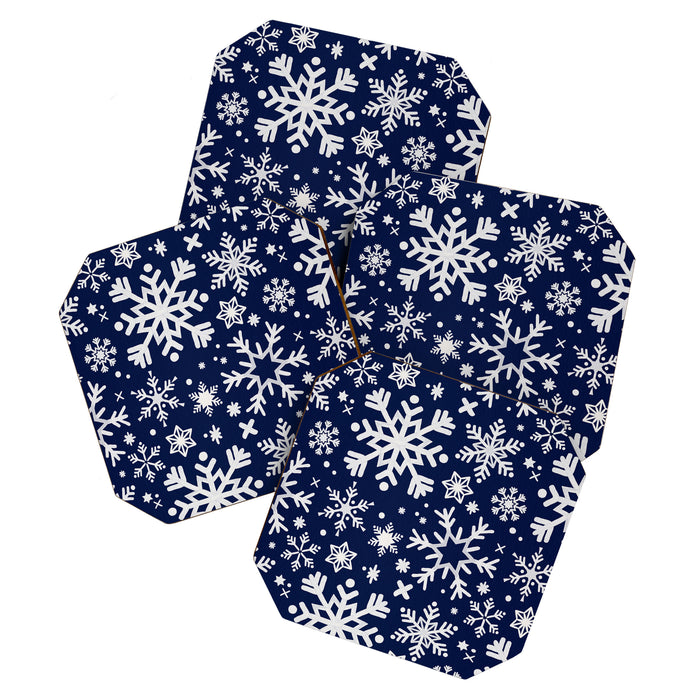 Snowflake Collection - Navy Coaster Gallery Image 1