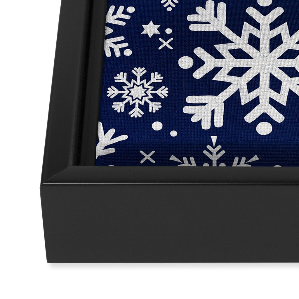 Snowflake Collection - Navy Framed Canvas Print Gallery Image 3