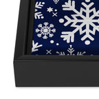 Snowflake Collection - Navy Framed Canvas Print Gallery Image 3