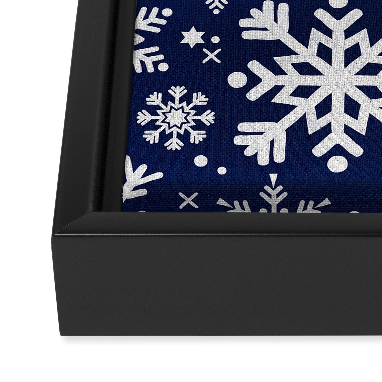 Snowflake Collection - Navy Framed Canvas Print Gallery Image 3