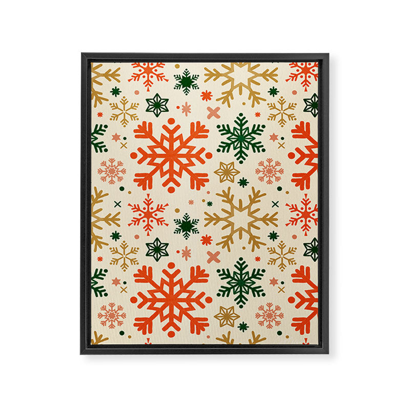 Snowflake Collection - Retro Palette Framed Canvas Print Gallery Image 6