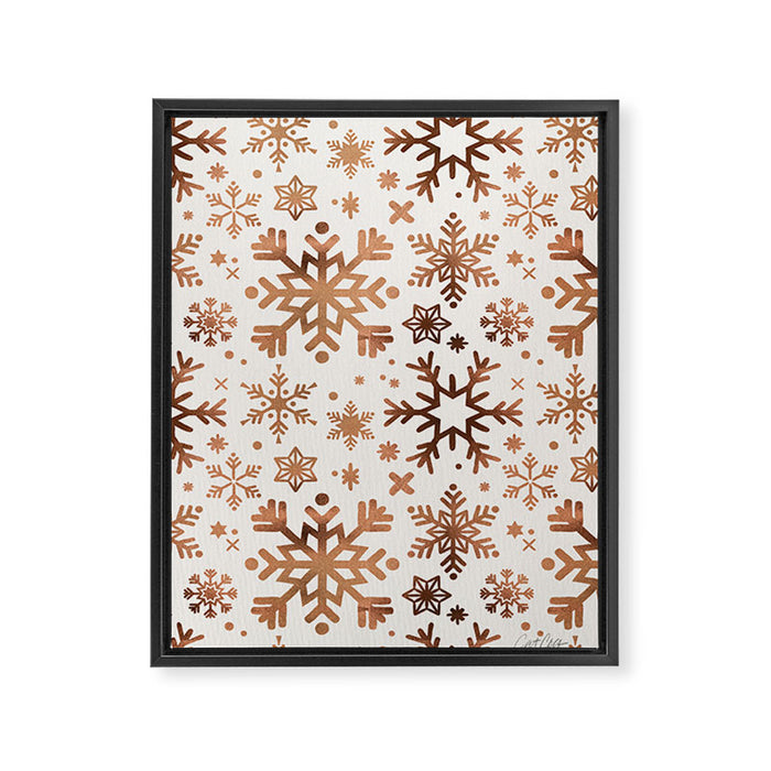 Snowflake Collection - Rose Gold Palette Framed Canvas Print Gallery Image 1