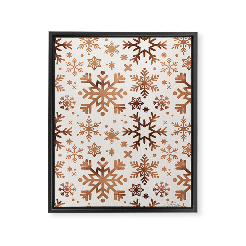 Snowflake Collection - Rose Gold Palette Framed Canvas Print Gallery Image 6