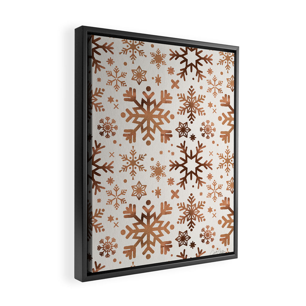 Snowflake Collection - Rose Gold Palette Framed Canvas Print Gallery Image 2
