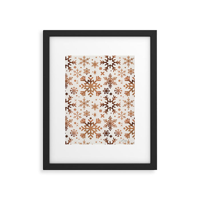 Snowflake Collection - Rose Gold Palette Framed Art Print Gallery Image 1