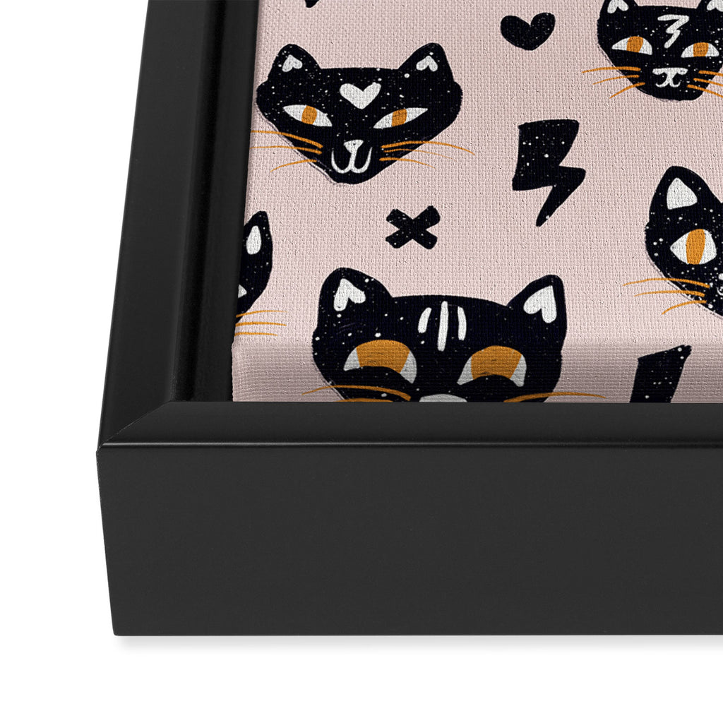 Spooky Kitties â Blush Framed Canvas Print Gallery Image 3