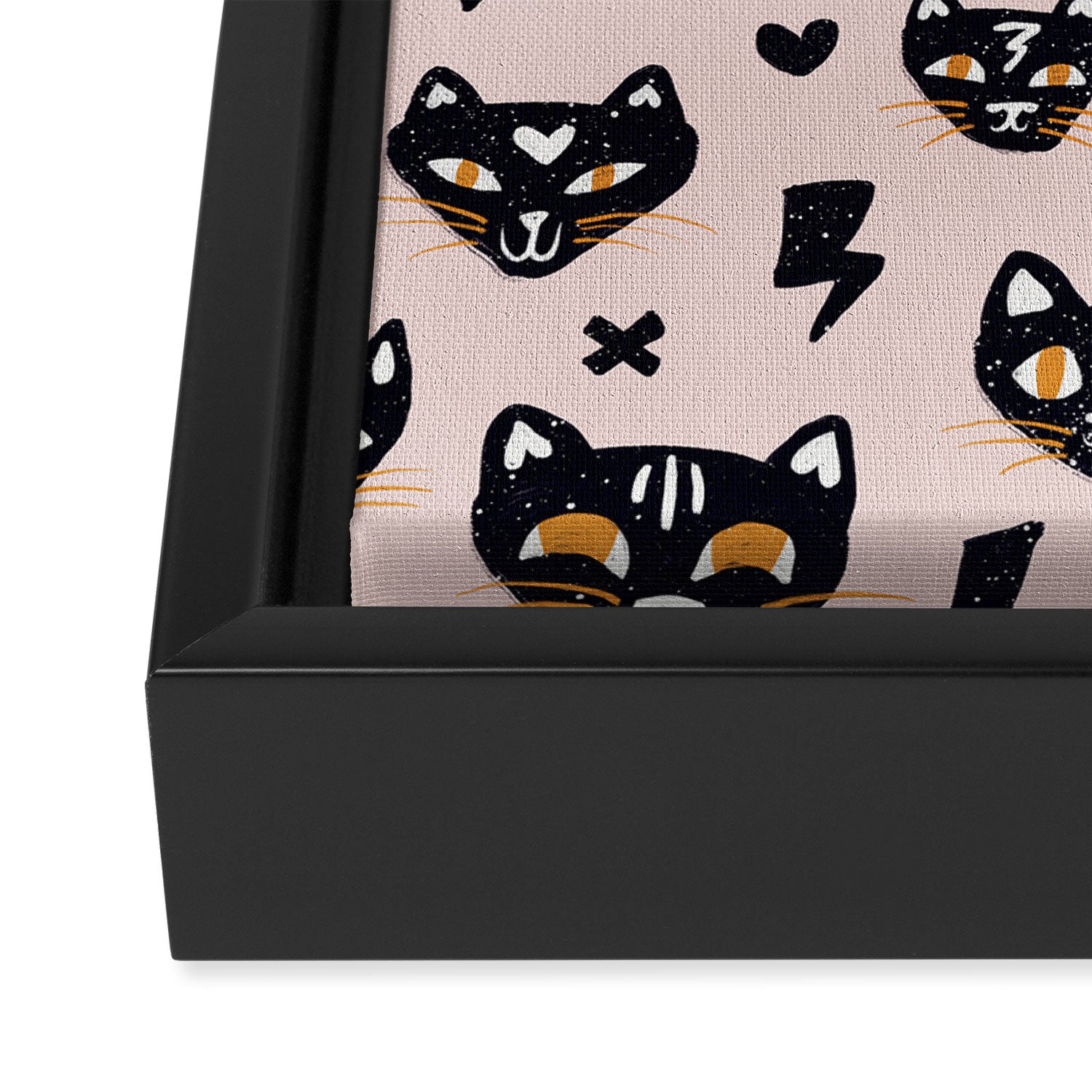 Spooky Kitties â Blush Framed Canvas Print Gallery Image 3