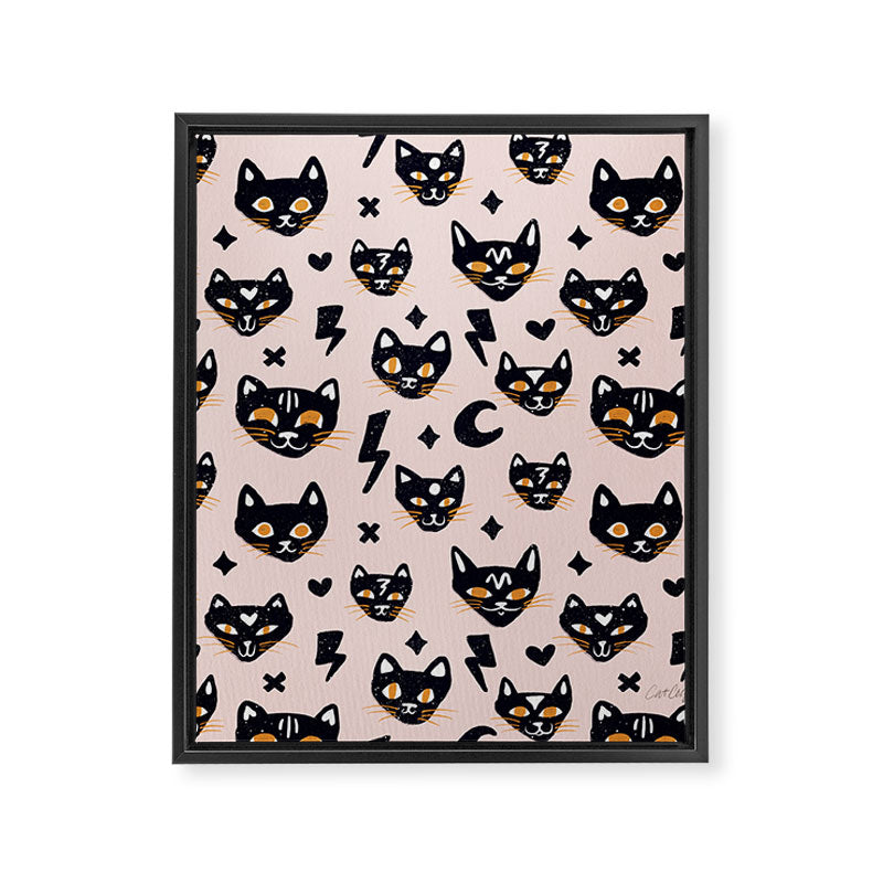 Spooky Kitties â Blush Framed Canvas Print Gallery Image 8