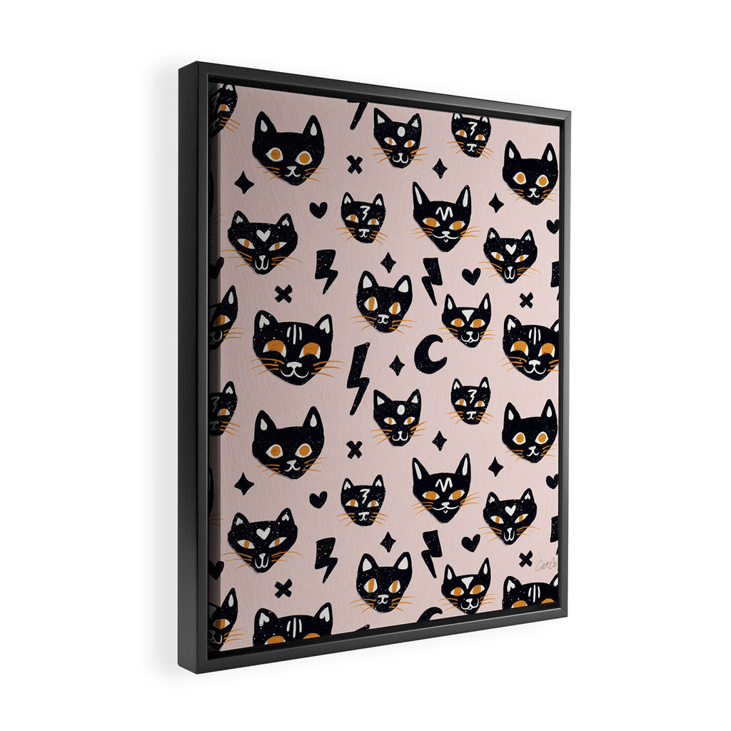 Spooky Kitties â Blush Framed Canvas Print Gallery Image 2