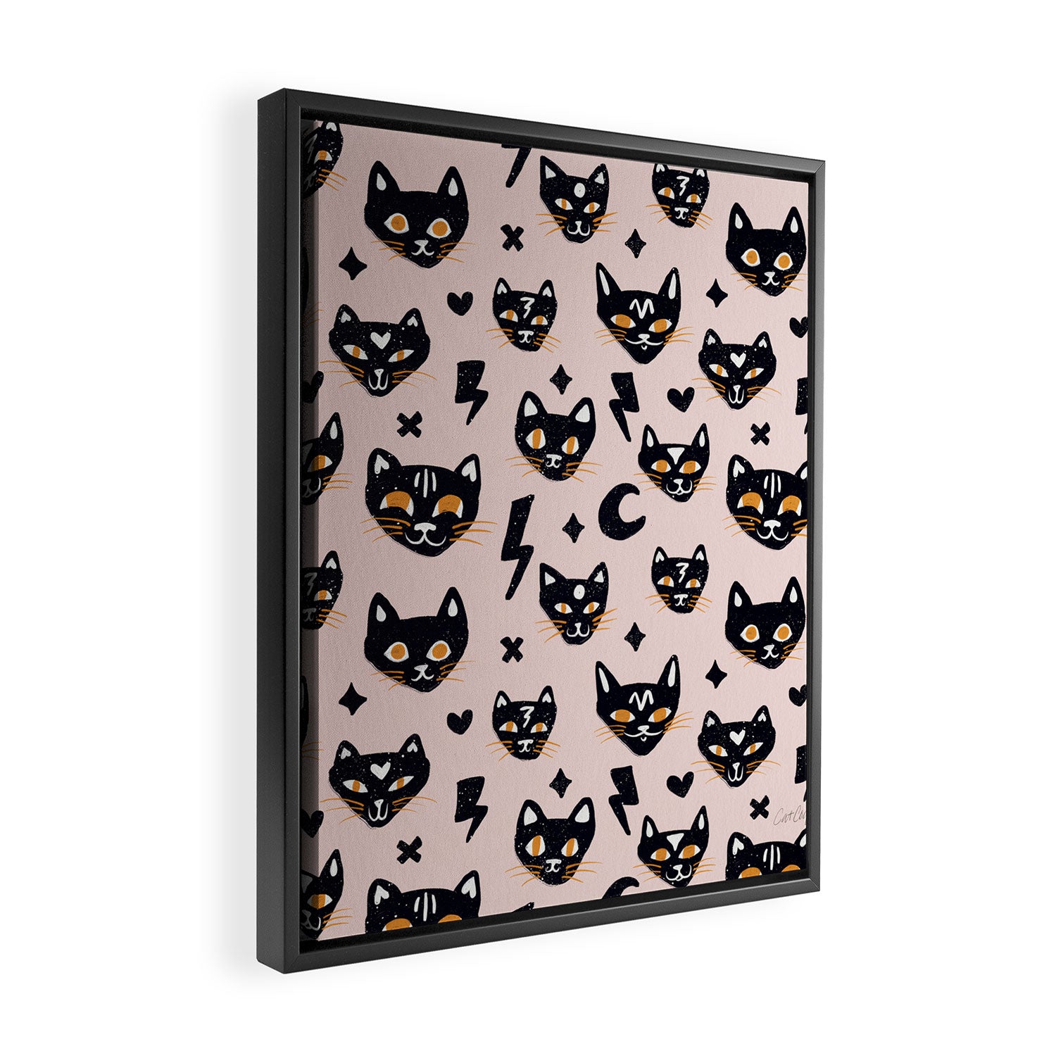 Spooky Kitties â Blush Framed Canvas Print Gallery Image 2