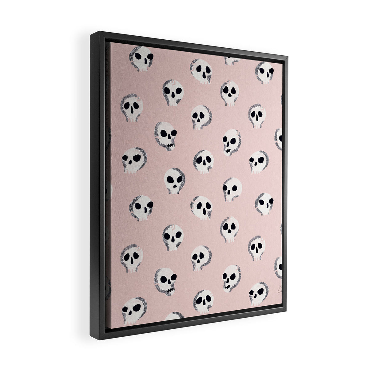 Spooky Skulls - Blush Framed Canvas Print Gallery Image 2