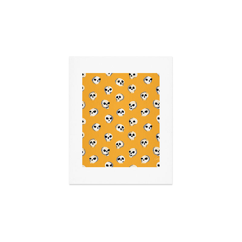Spooky Skulls - Marigold Art Print Gallery Image 1