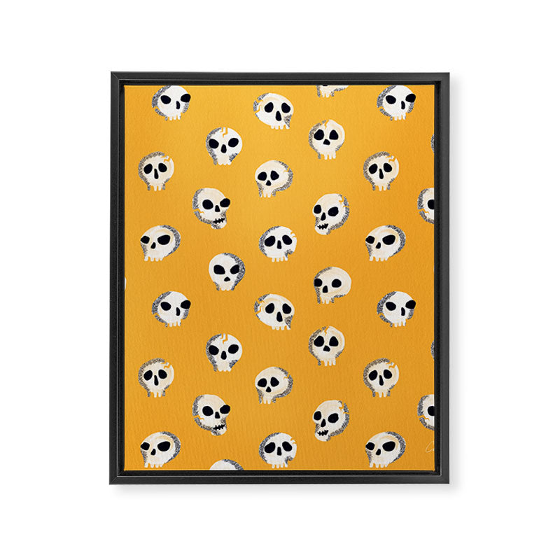 Spooky Skulls - Marigold Framed Canvas Print Gallery Image 8