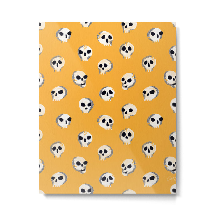 Spooky Skulls - Marigold Metal Print Gallery Image 1