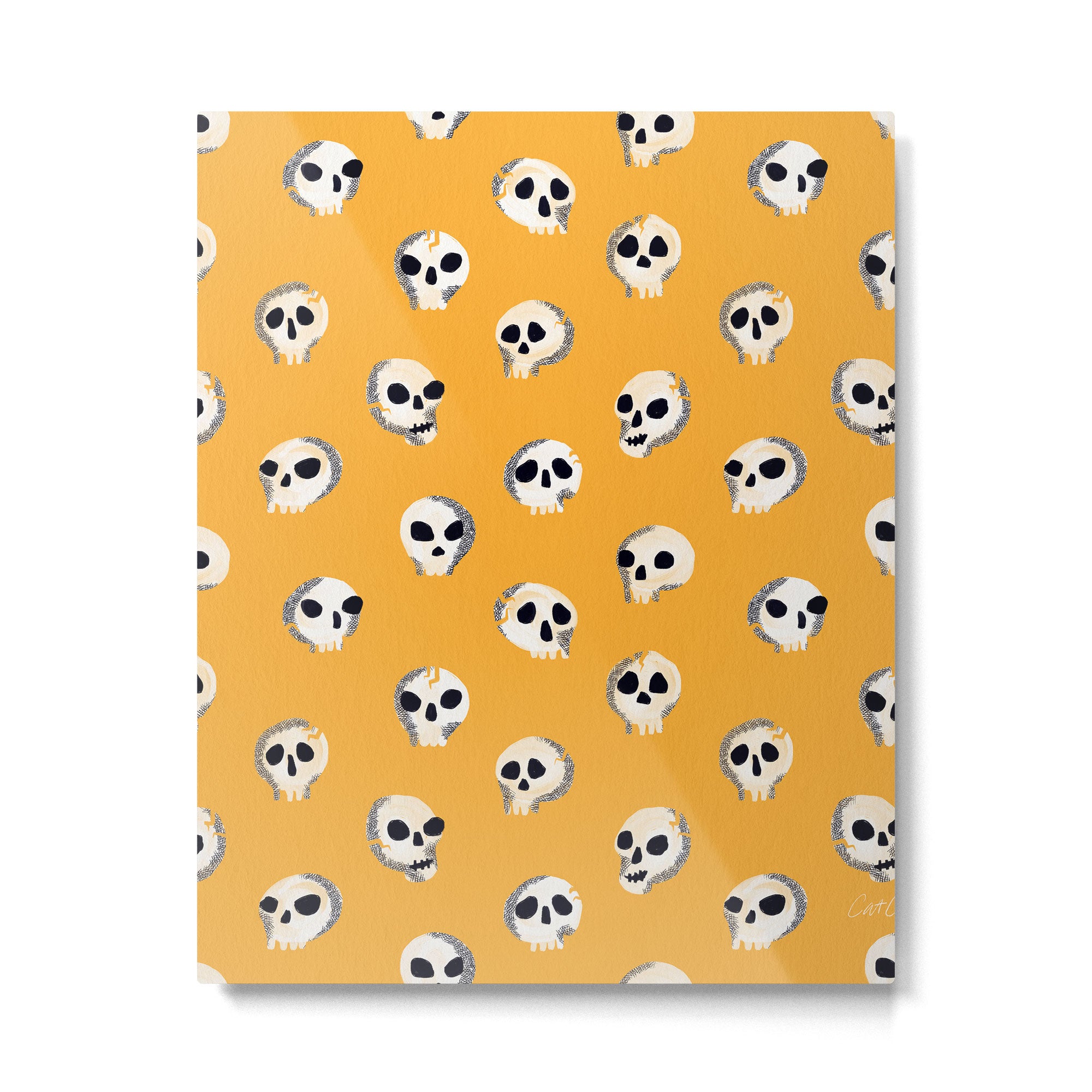 Spooky Skulls - Marigold Metal Print Gallery Image 6