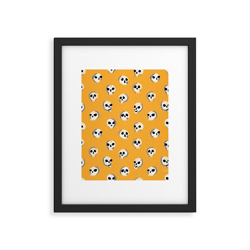 Spooky Skulls - Marigold Framed Art Print Gallery Image 6