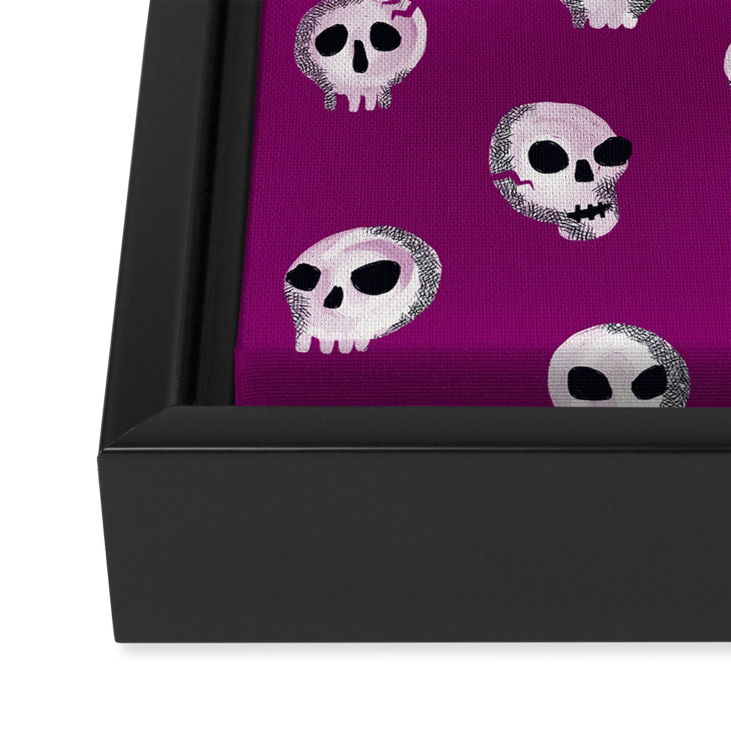 Spooky Skulls - Purple Framed Canvas Print Gallery Image 3