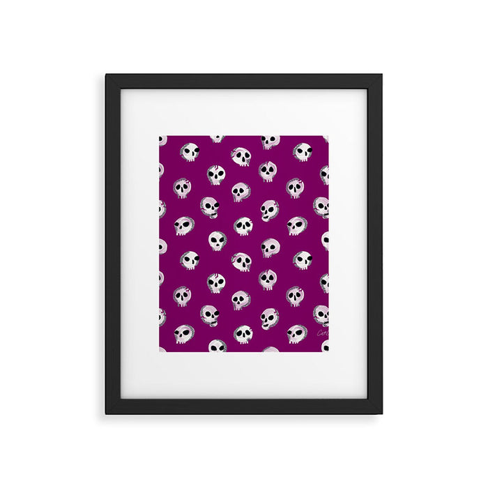 Spooky Skulls - Purple Framed Art Print Gallery Image 1