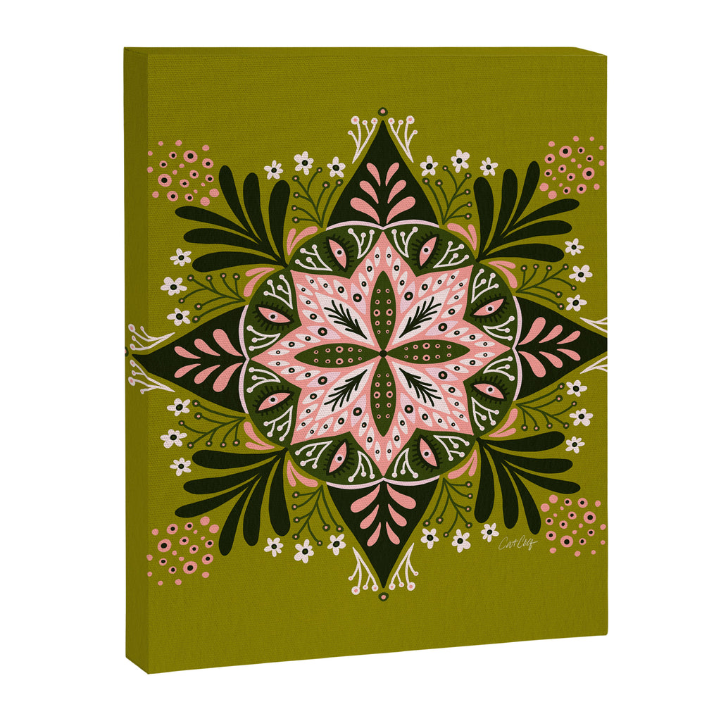 Sprouting Mandala - Sage & Pink Canvas Print Gallery Image 8