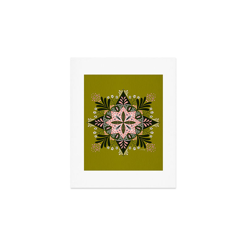 Sprouting Mandala - Sage & Pink Art Print Gallery Image 1