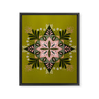 Sprouting Mandala - Sage & Pink Framed Canvas Print Gallery Image 8