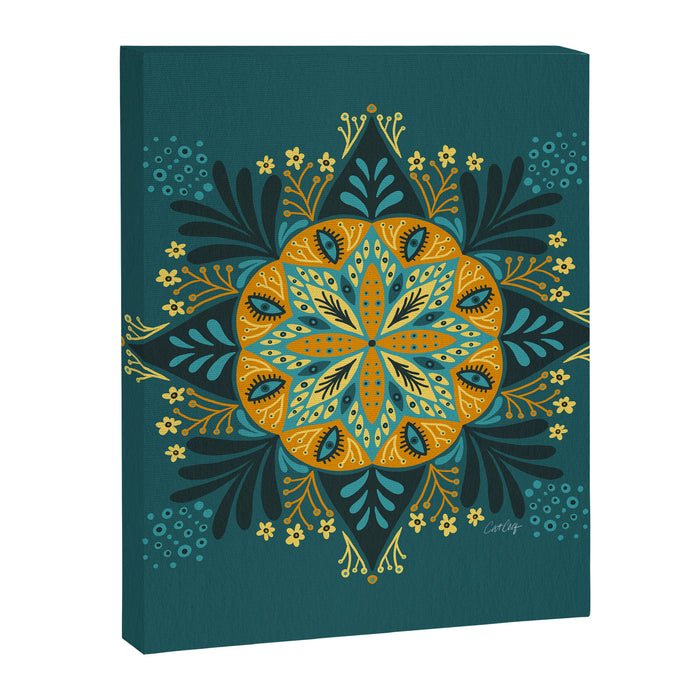 Sprouting Mandala â Teal Canvas Print Gallery Image 1