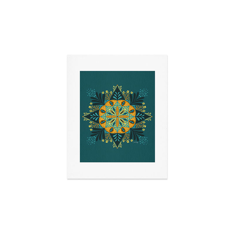 Sprouting Mandala â Teal Art Print Gallery Image 1