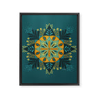 Sprouting Mandala â Teal Framed Canvas Print Gallery Image 8
