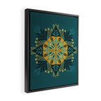 Sprouting Mandala â Teal Framed Canvas Print Gallery Image 2