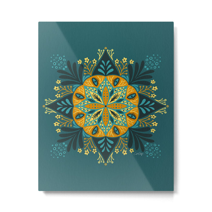 Sprouting Mandala â Teal Metal Print Gallery Image 1
