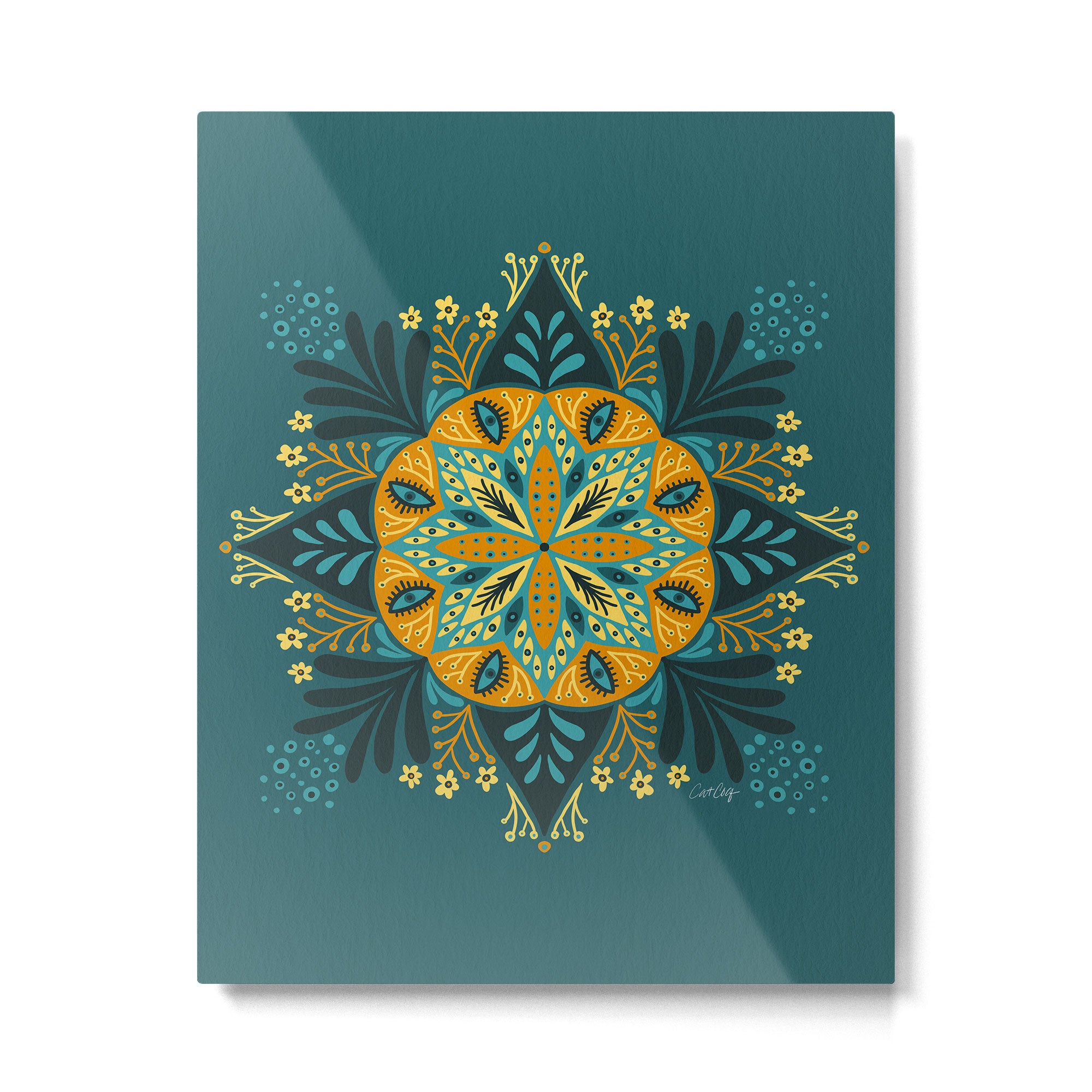 Sprouting Mandala â Teal Metal Print Gallery Image 6