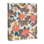 Squirrels & Blooms - Coral & Teal Canvas Print Gallery Image 8
