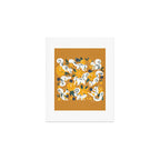 Squirrels & Blooms - Ochre Art Print Gallery Image 1