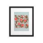 Squirrels & Blooms - Russet & Coral Framed Art Print Gallery Image 6