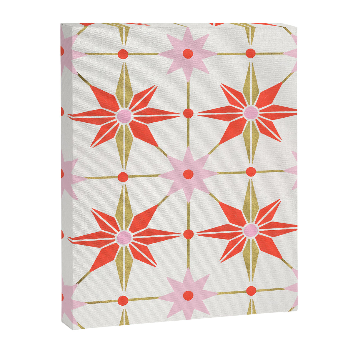 Starburst Mosaic - Coral & Gold Palette Canvas Print Gallery Image 8