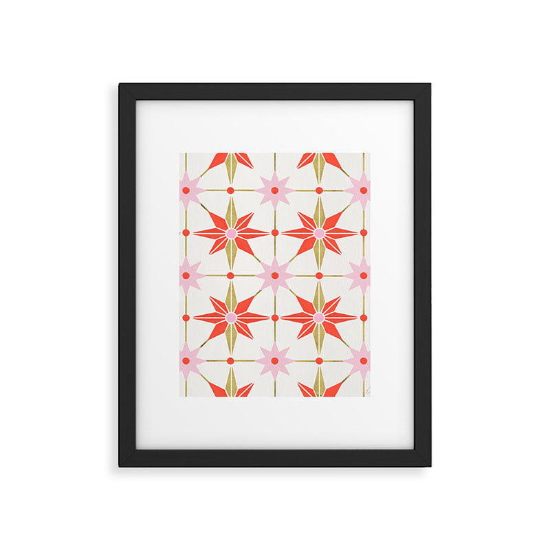 Starburst Mosaic - Coral & Gold Palette Framed Art Print Gallery Image 6