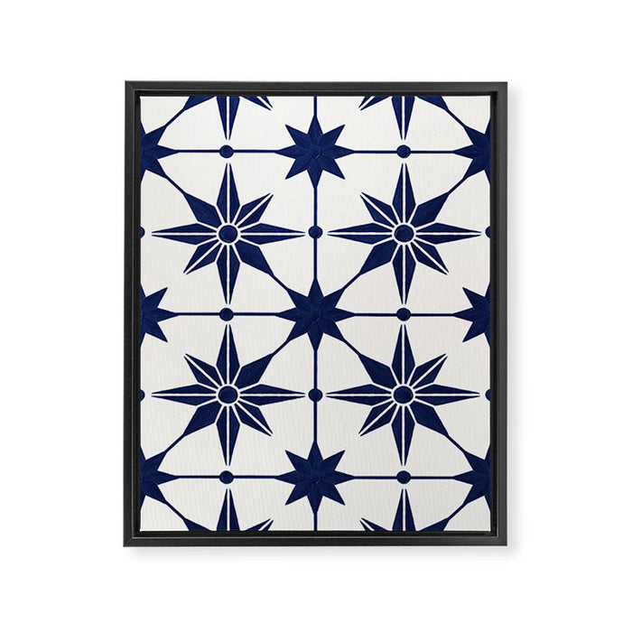 Starburst Mosaic â Navy Framed Canvas Print Gallery Image 1