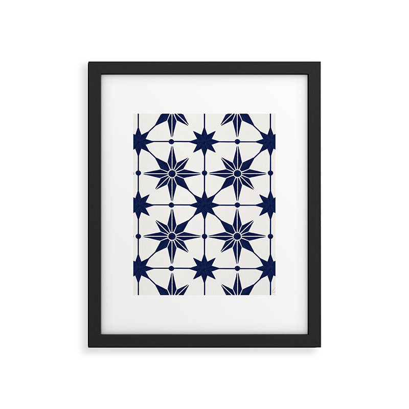 Starburst Mosaic â Navy Framed Art Print Gallery Image 6