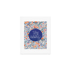Stay Curious - Navy & Coral Art Print Gallery Image 1