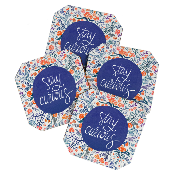 Stay Curious - Navy & Coral Coaster Gallery Image 1