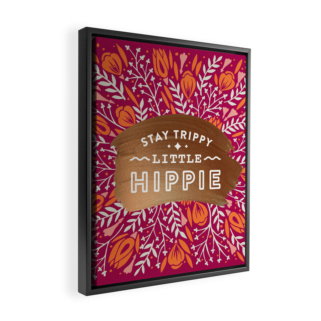Stay Trippy Little Hippie - Fuchsia Palette Framed Canvas Print Gallery Image 2