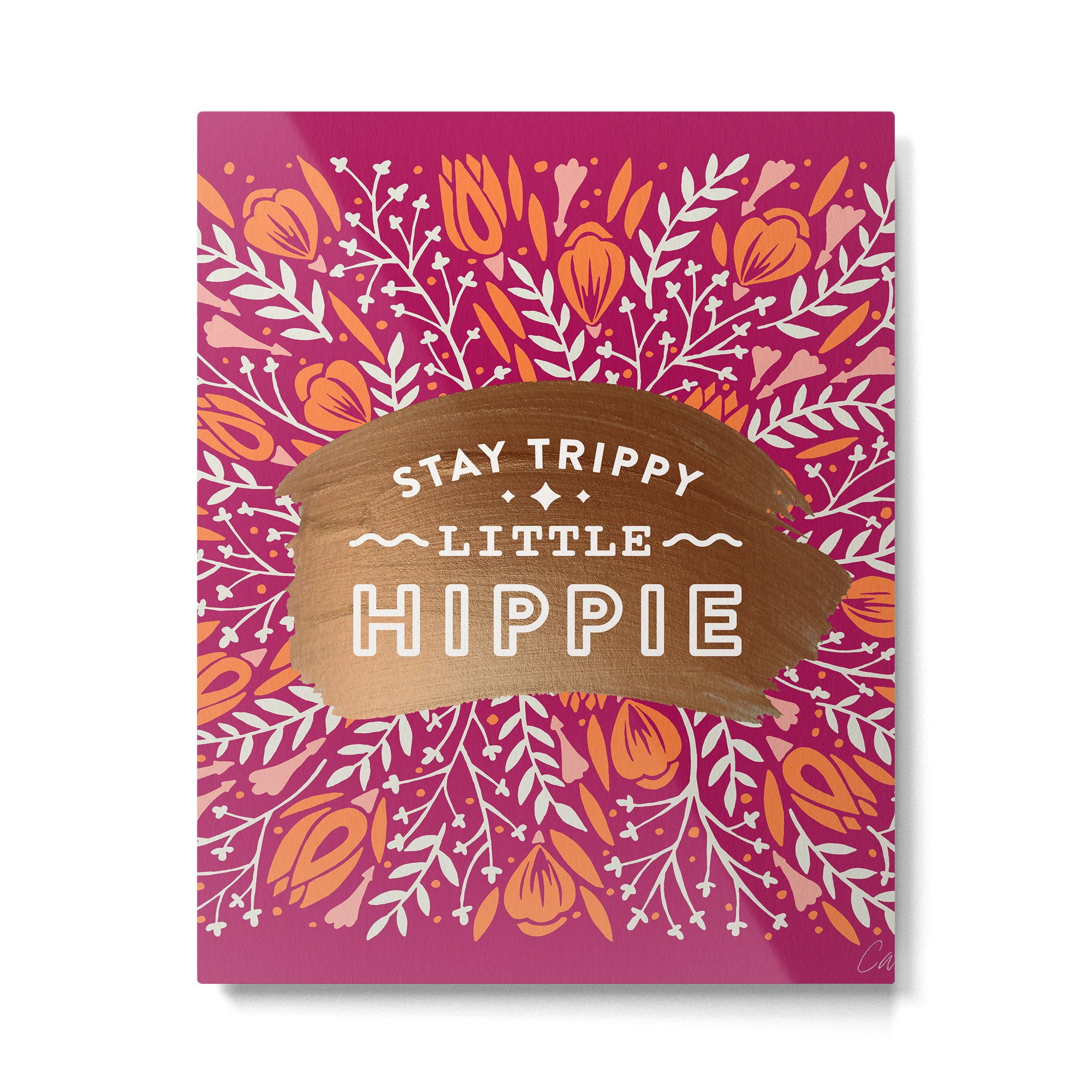 Stay Trippy Little Hippie - Fuchsia Palette Metal Print Gallery Image 6