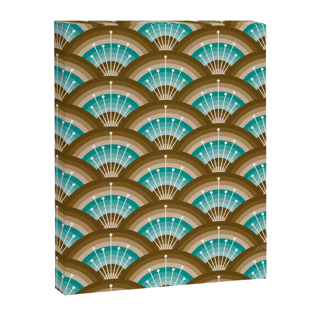 Stellar Seigaiha Wave - Chocolate & Turquoise Canvas Print Gallery Image 8