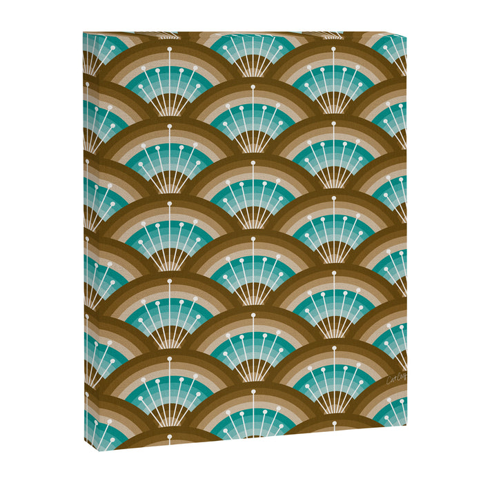 Stellar Seigaiha Wave - Chocolate & Turquoise Canvas Print Gallery Image 1