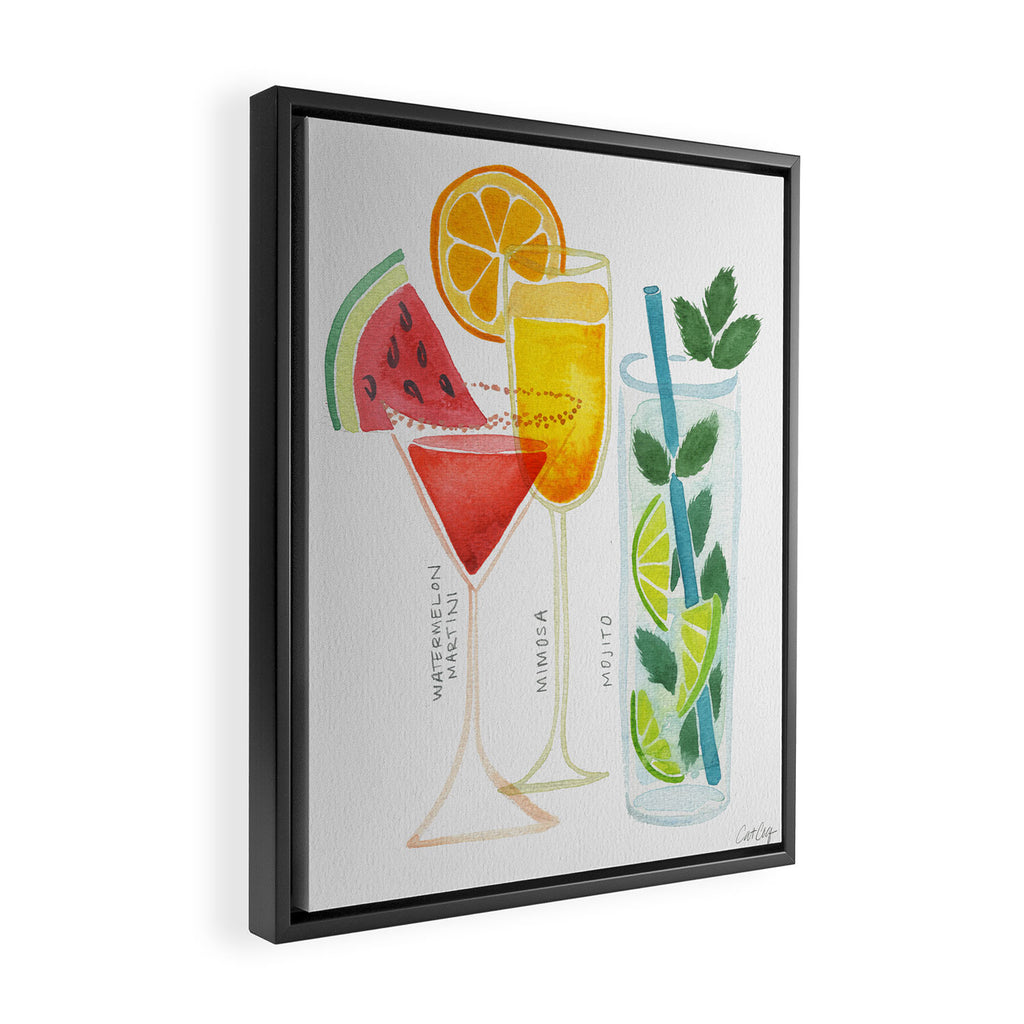 Summer Cocktail Trio Framed Canvas Print Gallery Image 2