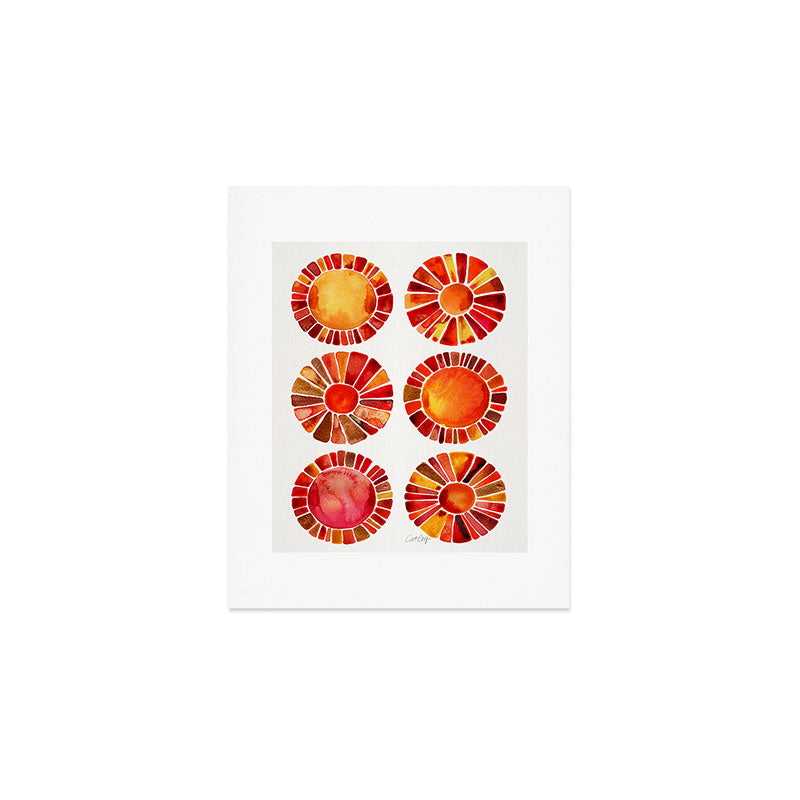 Sun Rays - Red & Orange Art Print Gallery Image 1