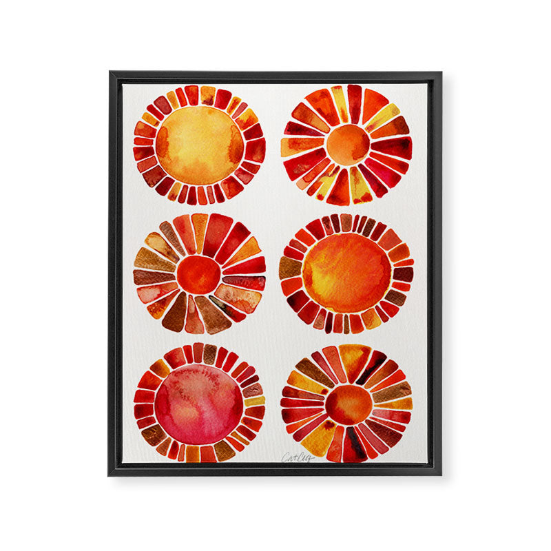 Sun Rays - Red & Orange Framed Canvas Print Gallery Image 8