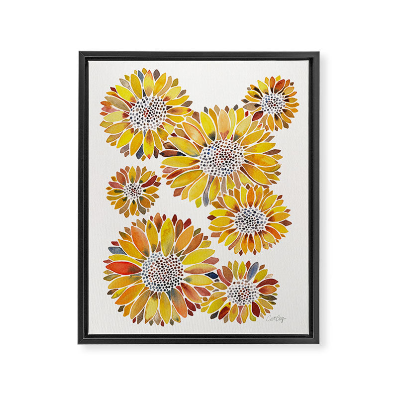 Sunflower Blooms - Yellow Framed Canvas Print Gallery Image 8
